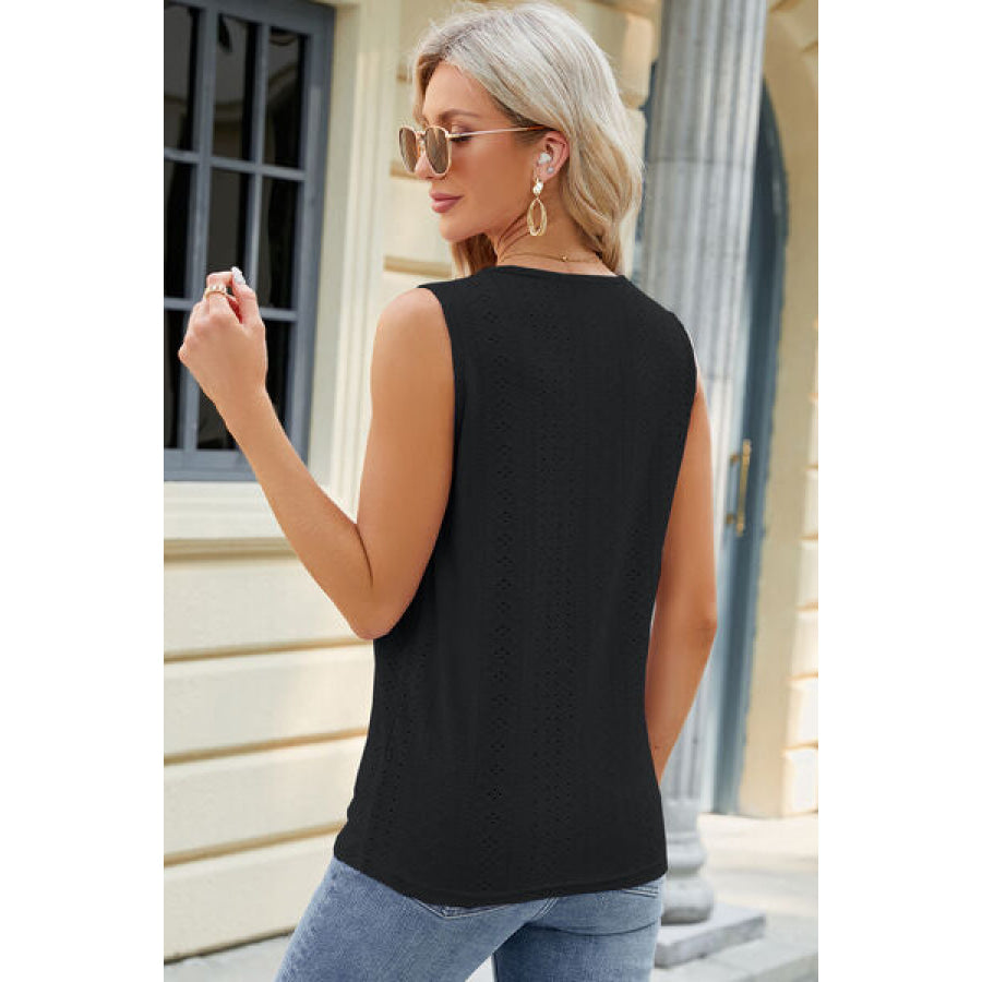 Eyelet Crisscross V - Neck Tank Apparel and Accessories