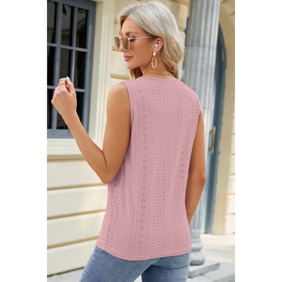 Eyelet Crisscross V - Neck Tank Apparel and Accessories