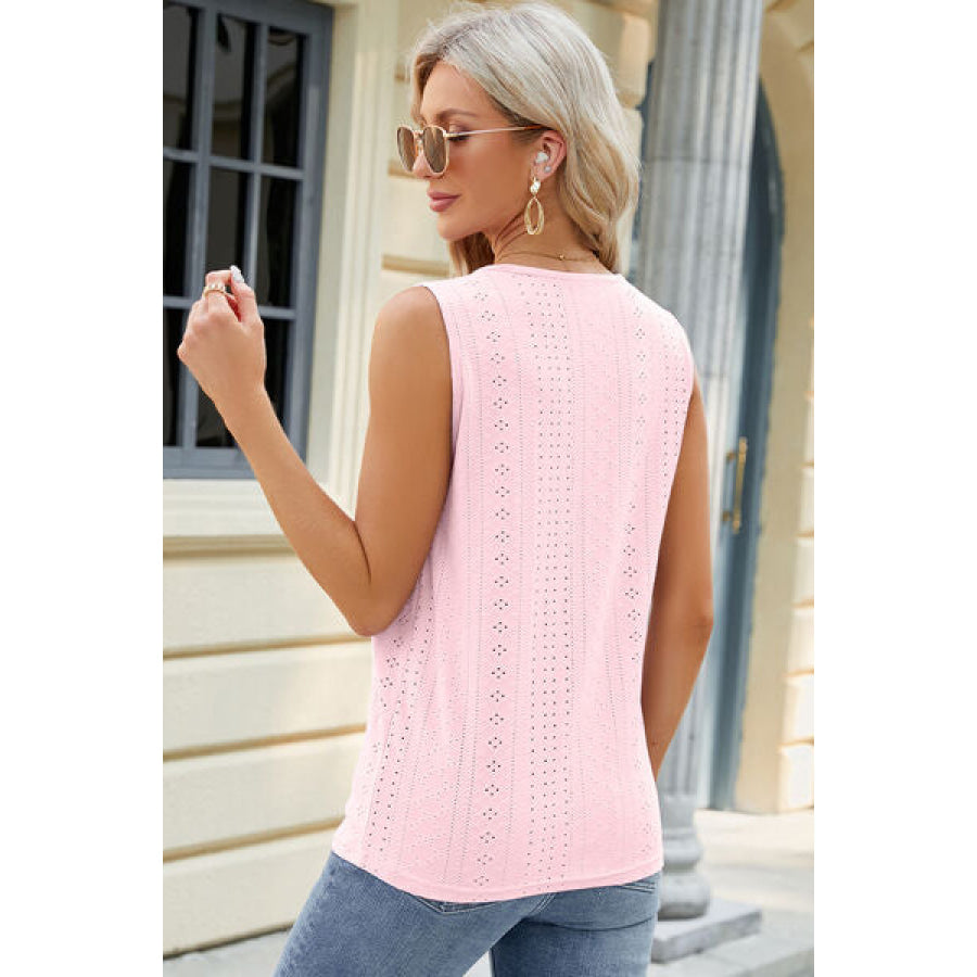 Eyelet Crisscross V - Neck Tank Apparel and Accessories