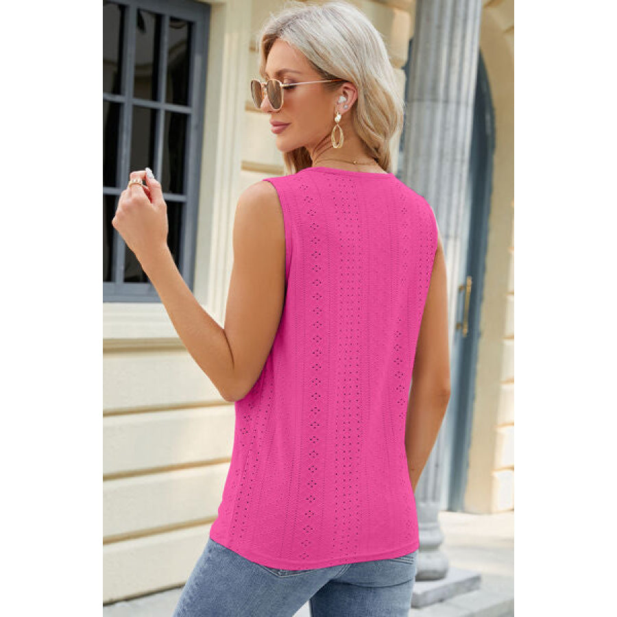 Eyelet Crisscross V - Neck Tank Apparel and Accessories