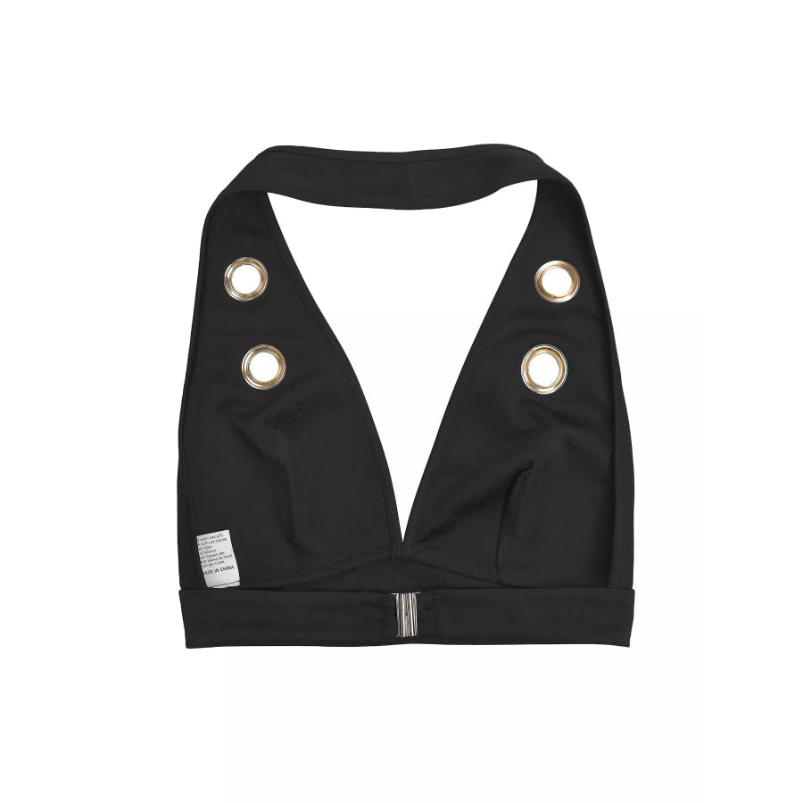 Eyelet Crop Top and Wide-Leg Pants Set Apparel and Accessories