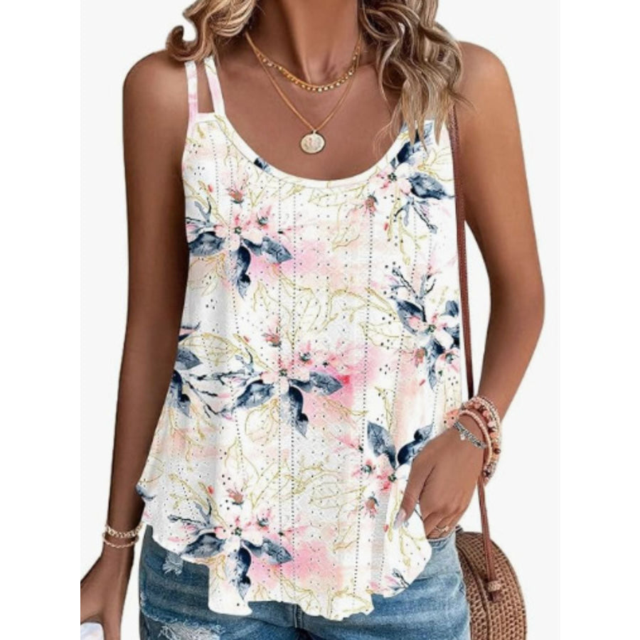 Eyelet Double Strap Cami Blush Pink / S Apparel and Accessories