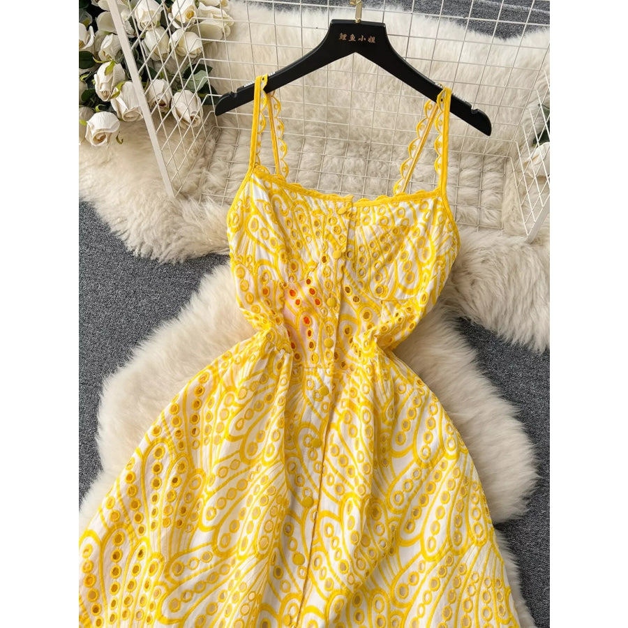 Eyelet Embroidered Tiered Cami Dress Apparel and Accessories