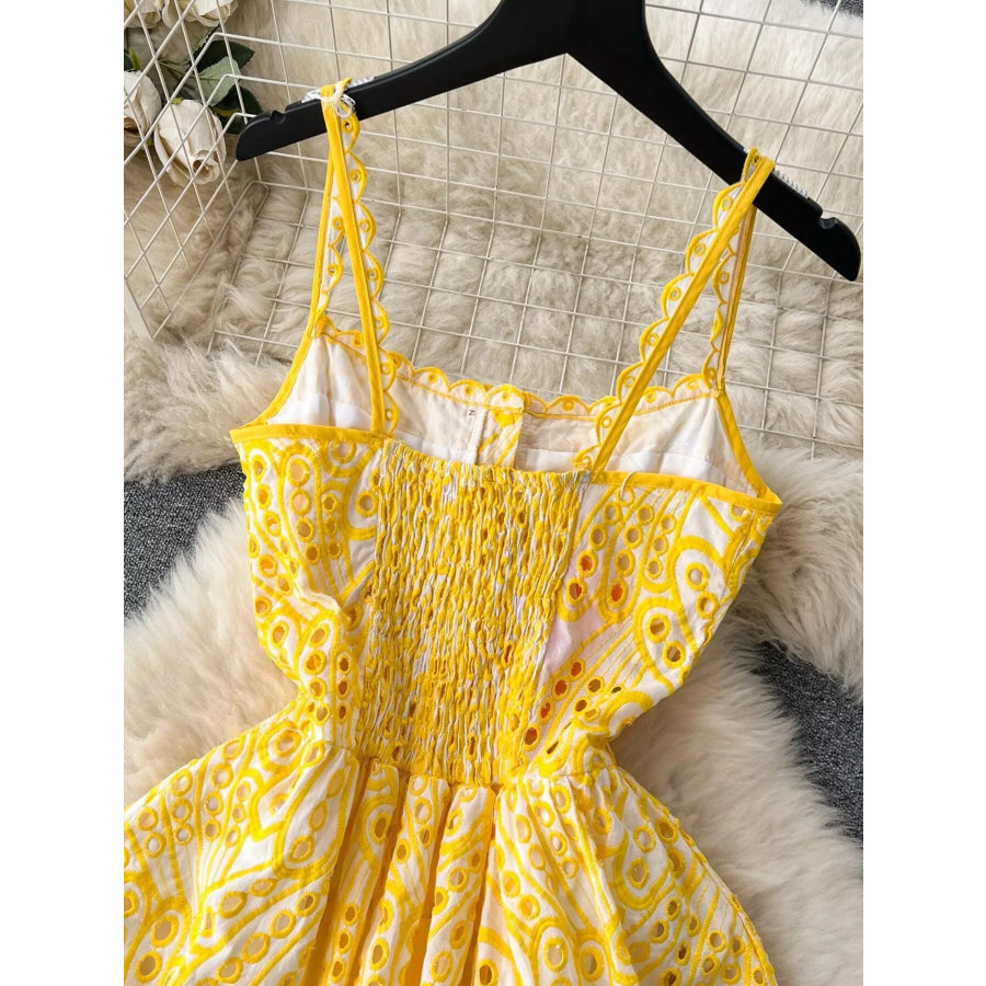 Eyelet Embroidered Tiered Cami Dress Apparel and Accessories