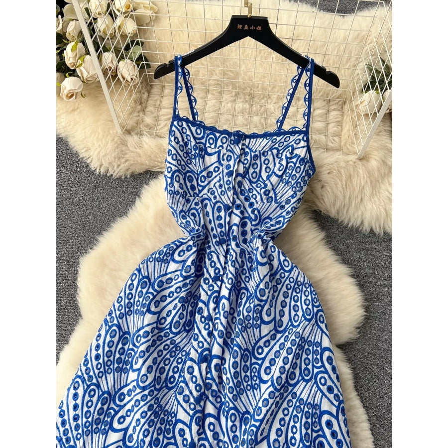 Eyelet Embroidered Tiered Cami Dress Apparel and Accessories