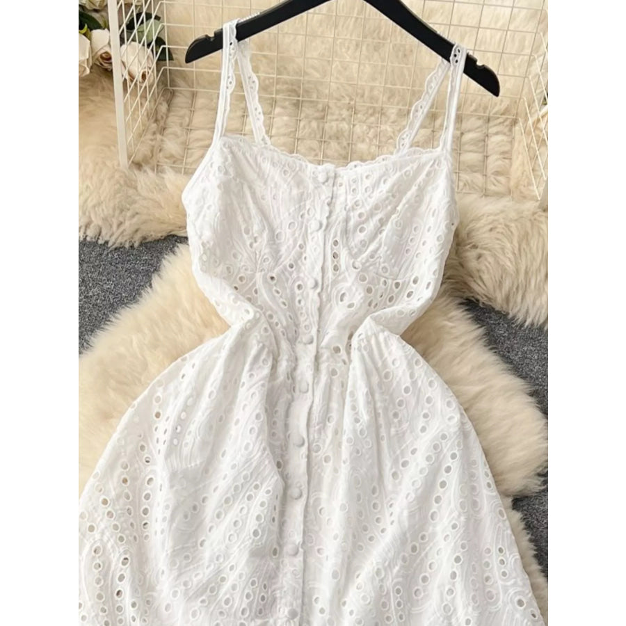 Eyelet Embroidered Tiered Cami Dress Apparel and Accessories