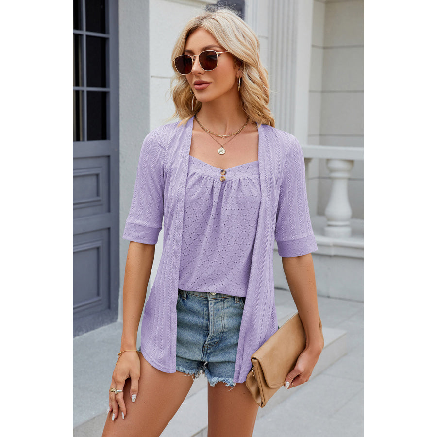 Eyelet Half Sleeve T - Shirt Apparel and Accessories
