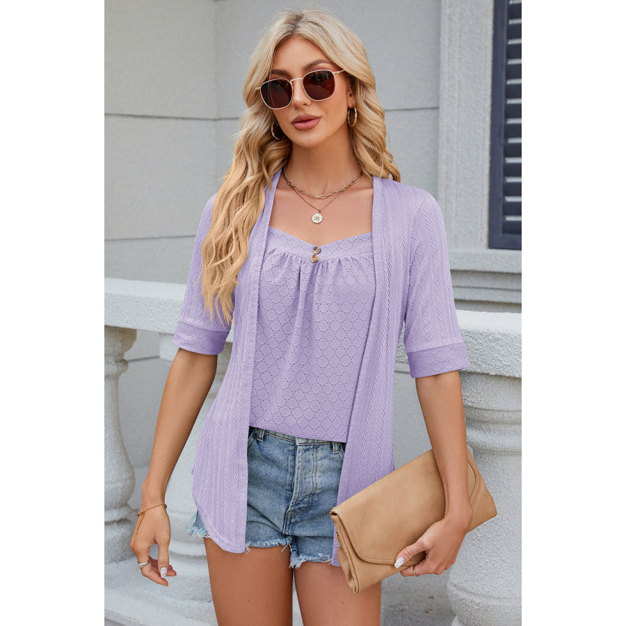 Eyelet Half Sleeve T - Shirt Apparel and Accessories
