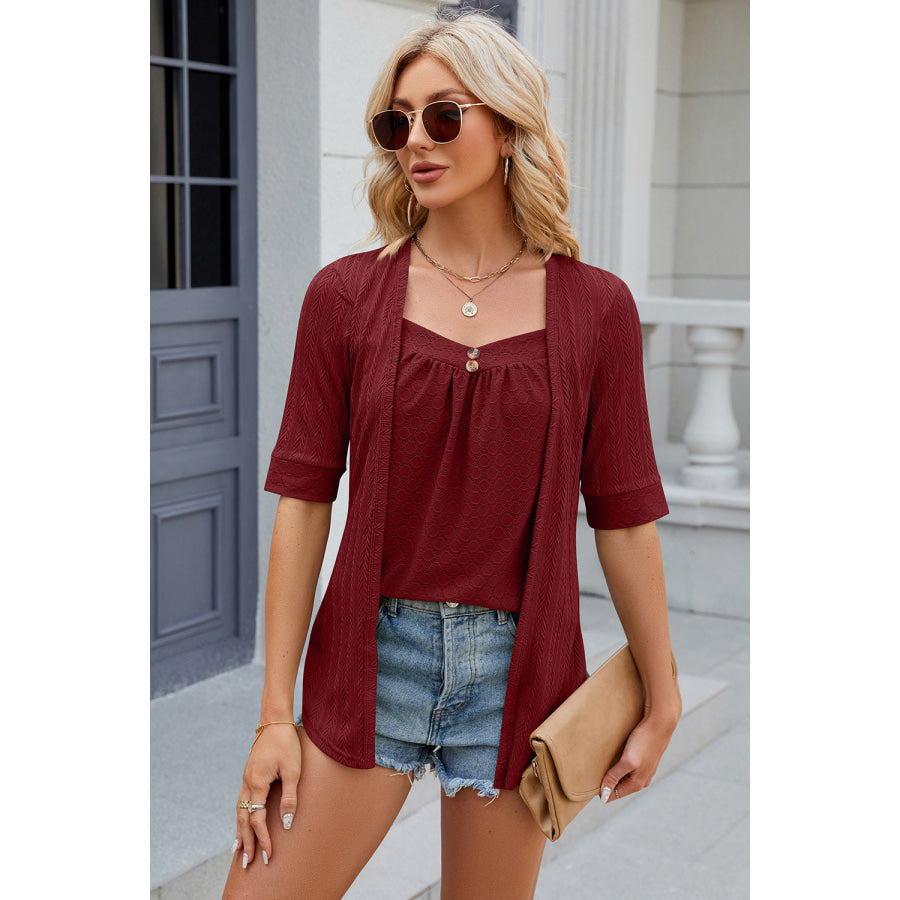 Eyelet Half Sleeve T - Shirt Apparel and Accessories