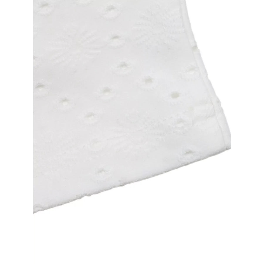 Eyelet Lace Trim Short Sleeve Shirt Apparel and Accessories