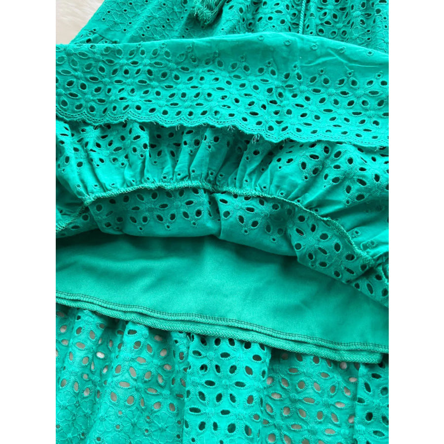 Eyelet Tiered Maxi Skirt Apparel and Accessories