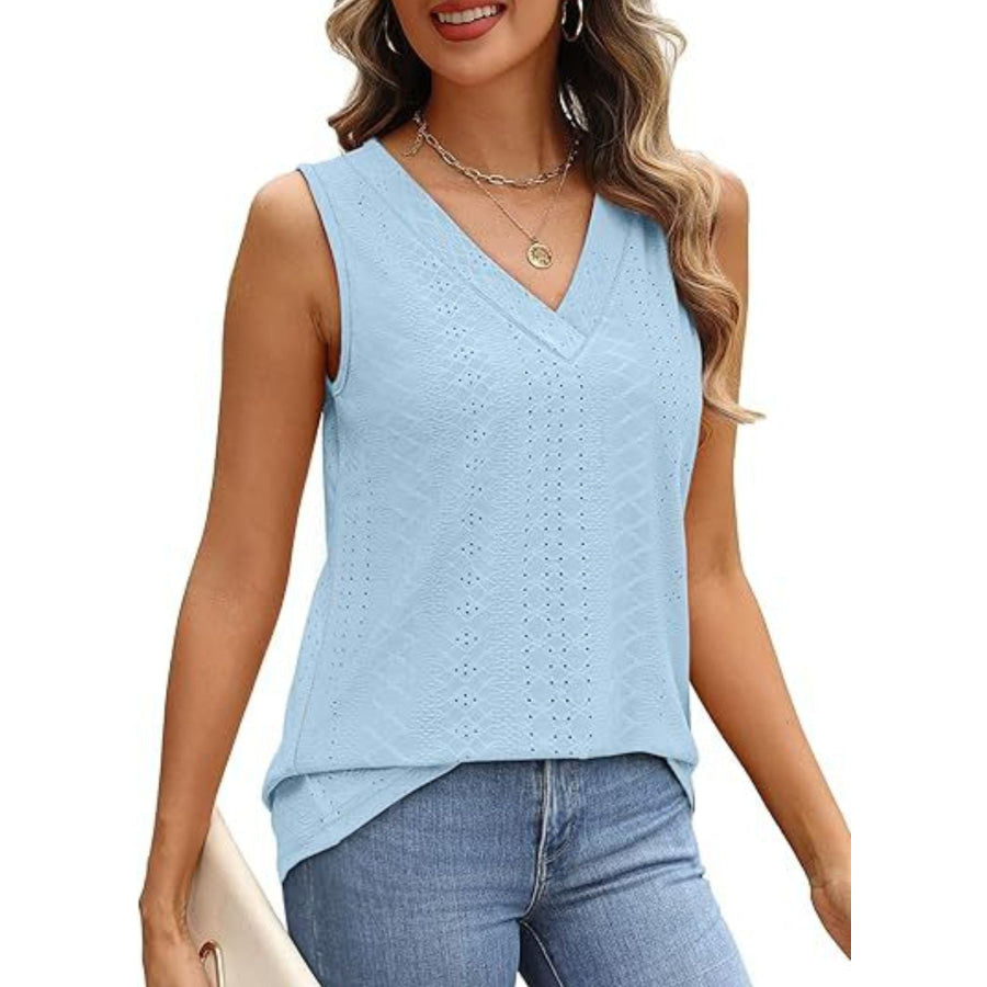 Eyelet V-Neck Tank Apparel and Accessories