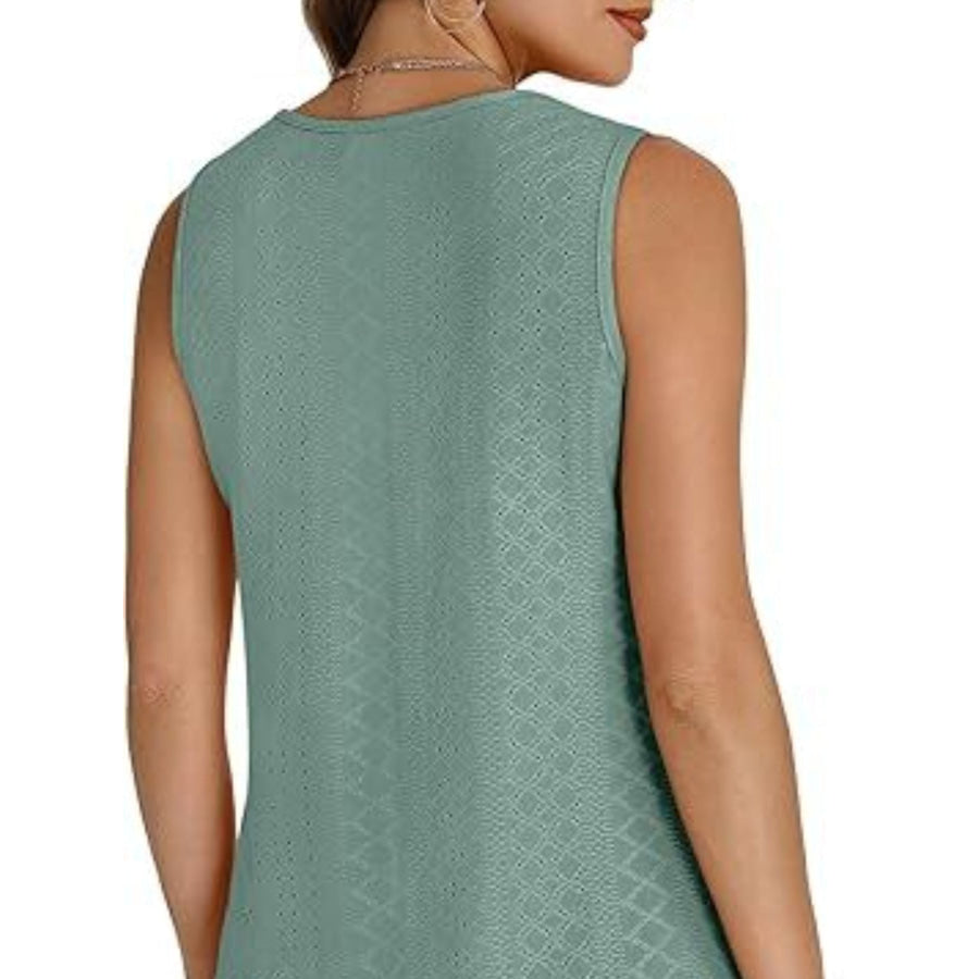 Eyelet V-Neck Tank Apparel and Accessories