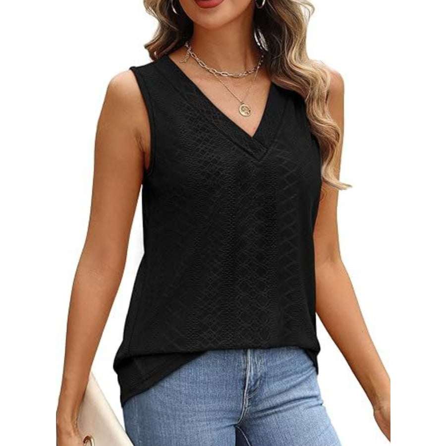 Eyelet V-Neck Tank Apparel and Accessories
