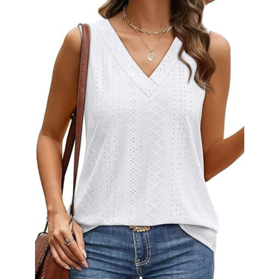 Eyelet V-Neck Tank Apparel and Accessories