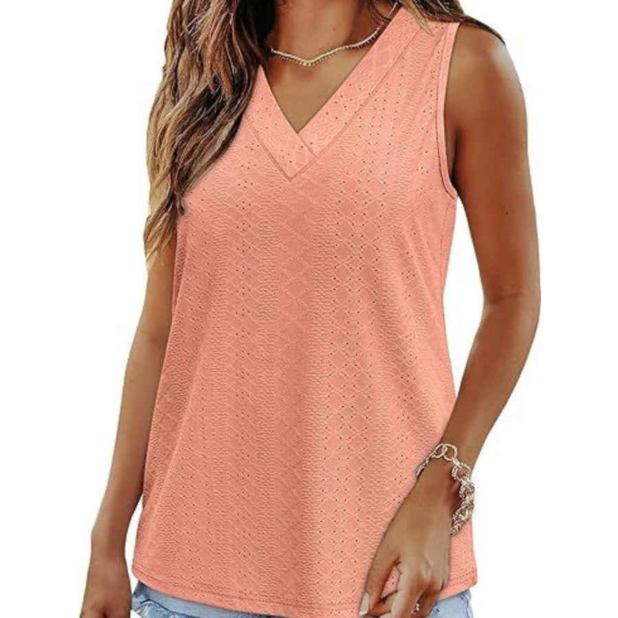 Eyelet V-Neck Tank Apparel and Accessories