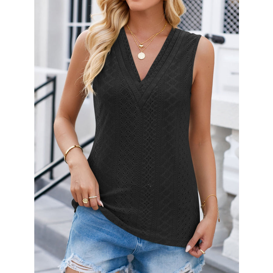 Eyelet V - Neck Tank Apparel and Accessories