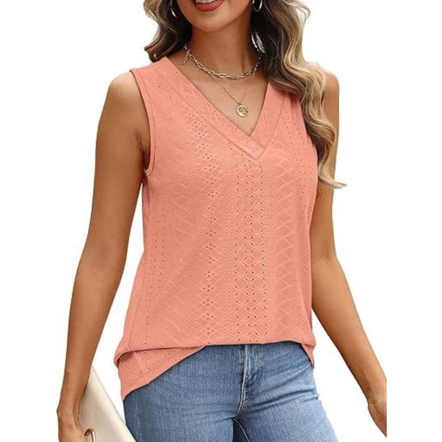 Eyelet V-Neck Tank Apparel and Accessories