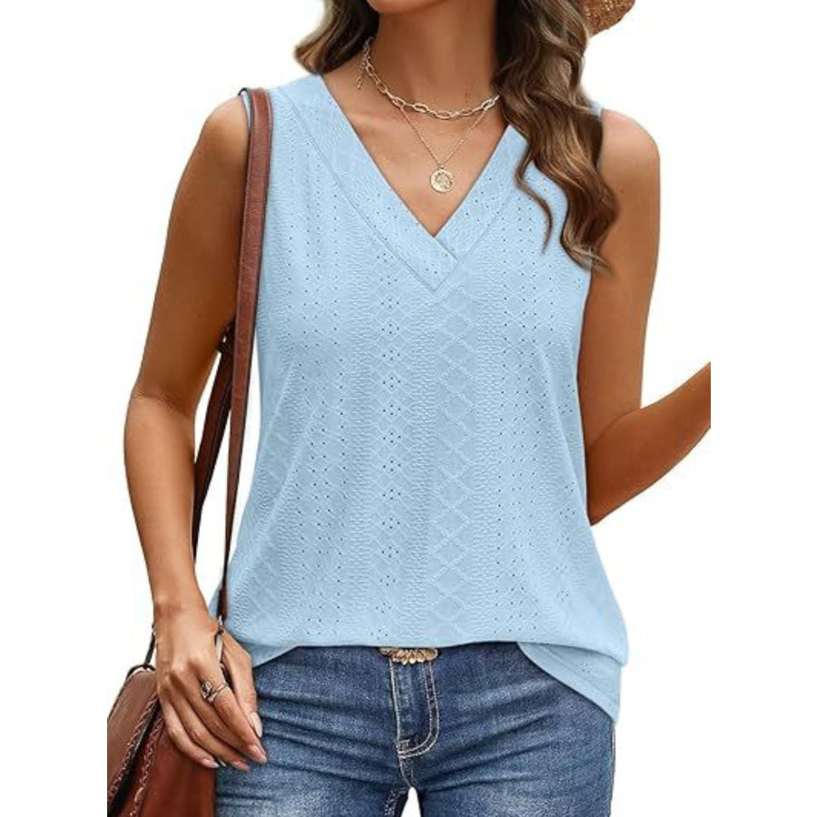 Eyelet V-Neck Tank Apparel and Accessories