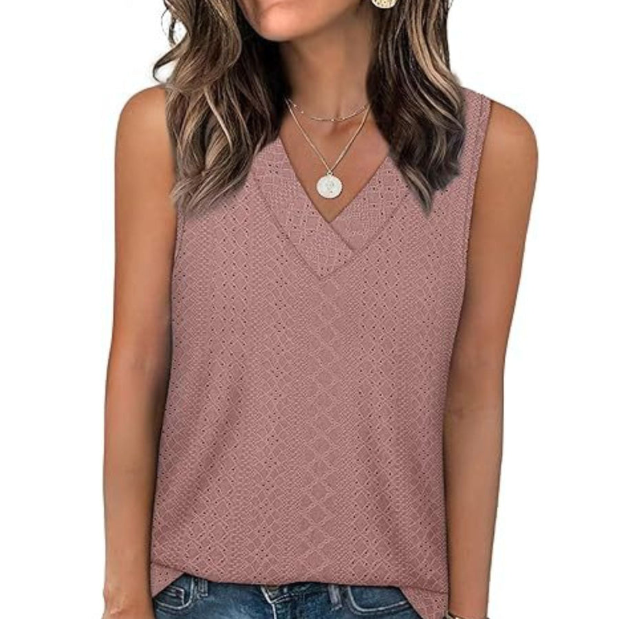 Eyelet V-Neck Tank Apparel and Accessories
