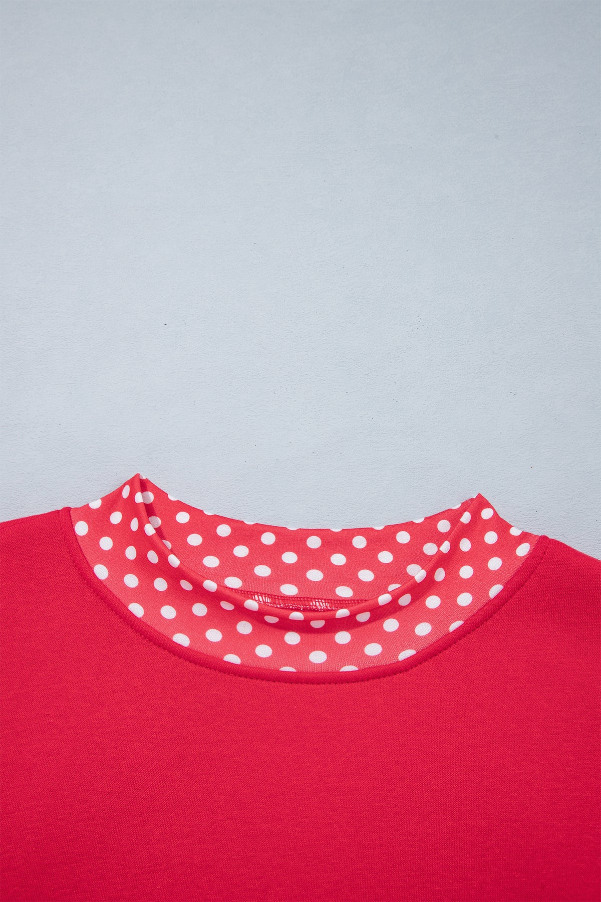 Brown Colorblock Polka Dot Contrast Trim Oversized Sweatshirt