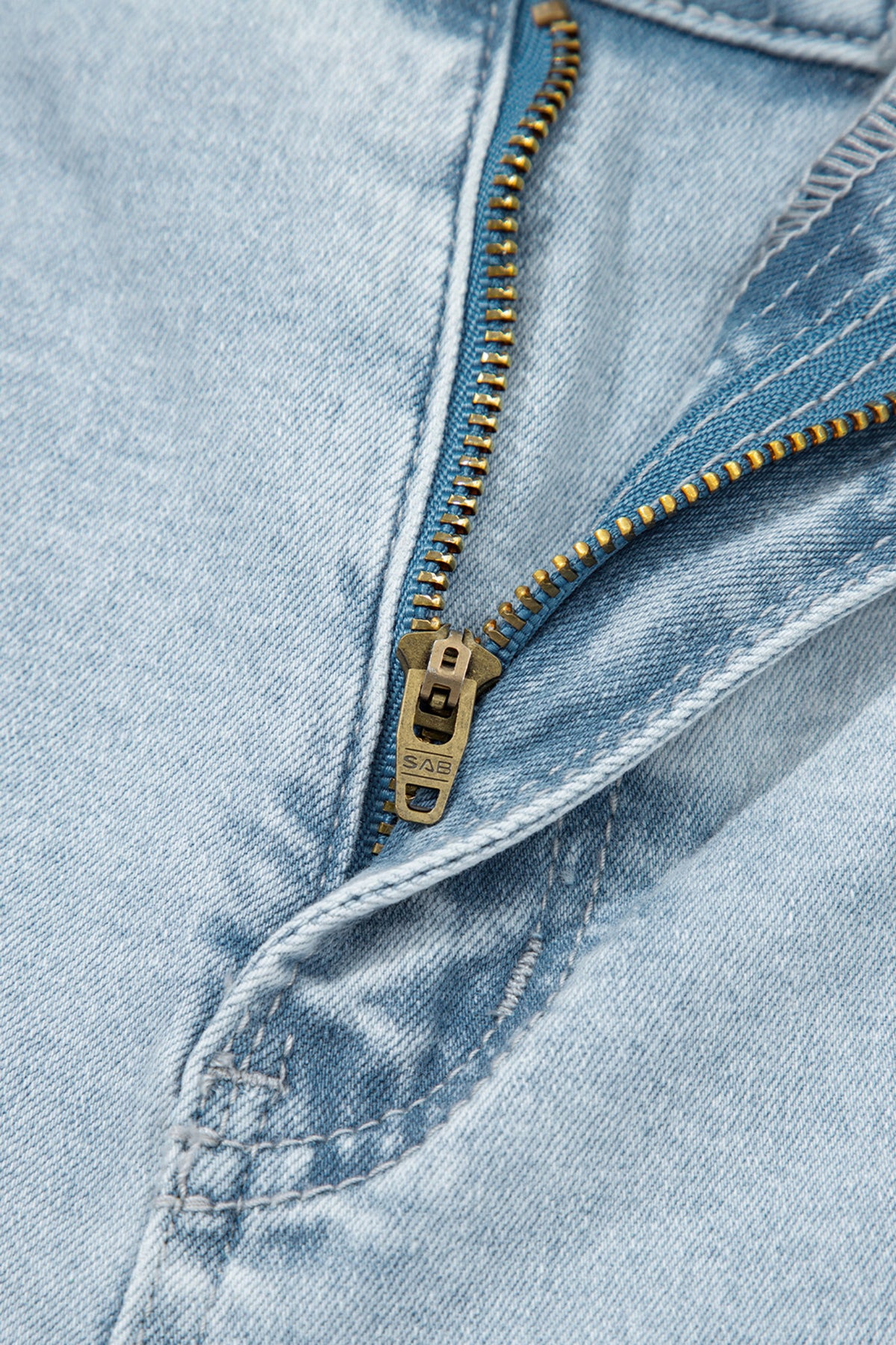 Beau Blue Frayed Cropped Straight Jeans