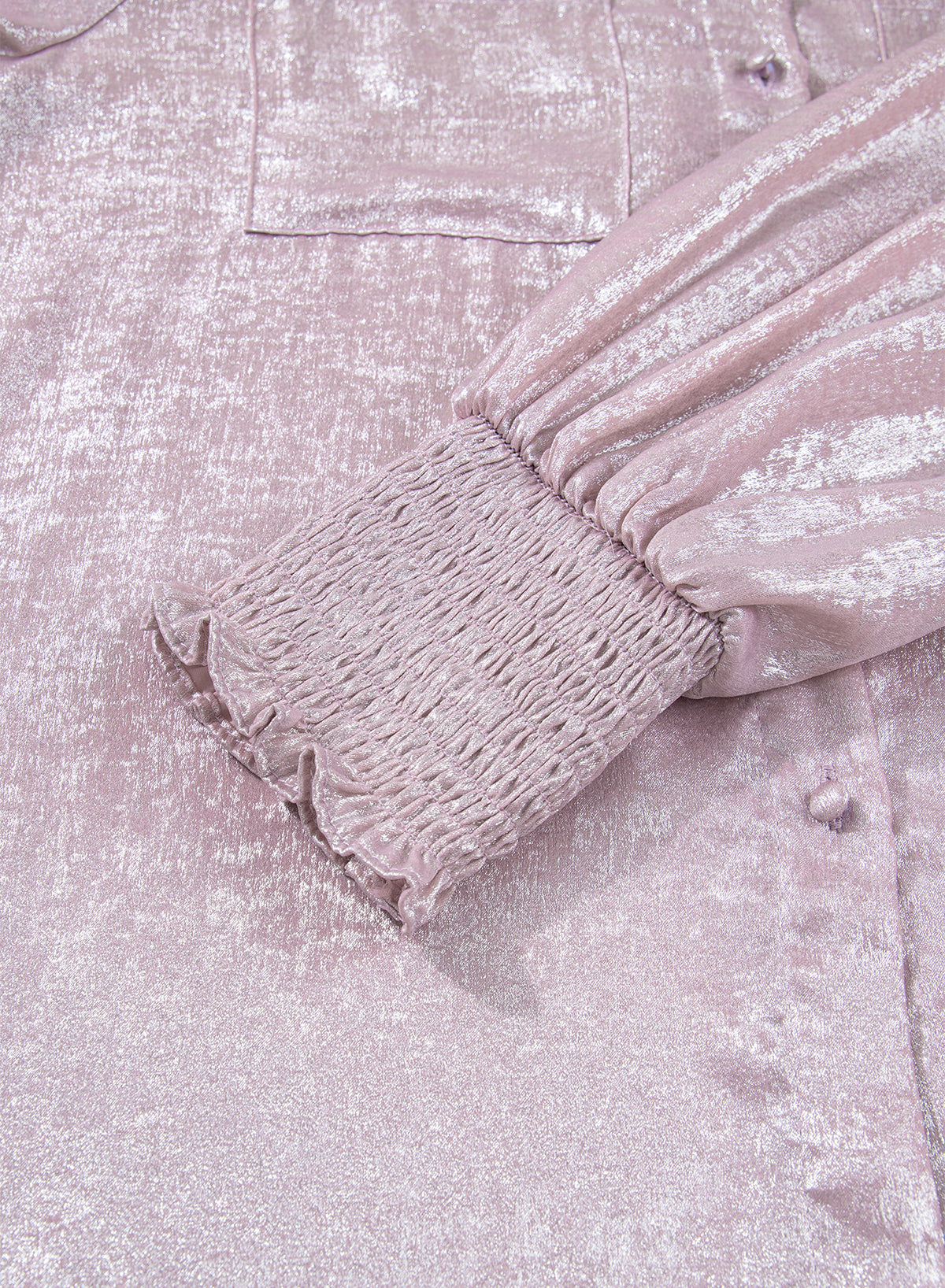 Delicacy Long Sleeve Button Front Ruffle Cuffs Back Paneling Shirt