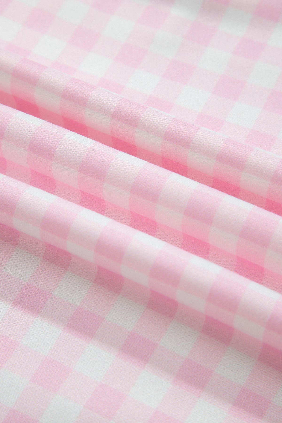 Pink Plaid Long Sleeve Two Piece Pant Set