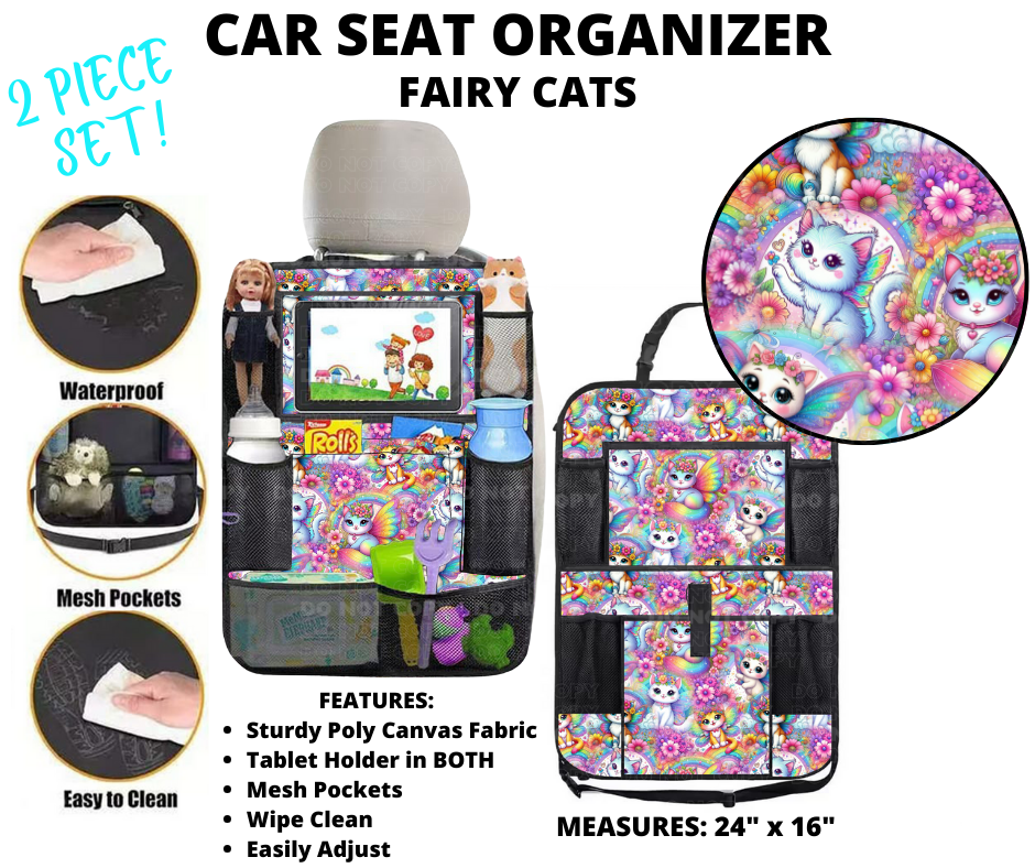 Preorder Custom 2-Piece Car Seat Organisers - Closes 2 Jan - ETA mid Apr 2025