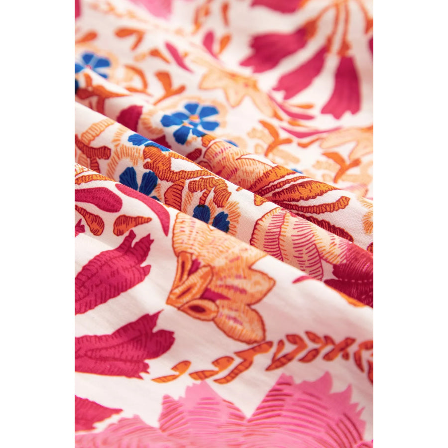 Fall Flower Print Long Sleeve Mini Dress Apparel and Accessories