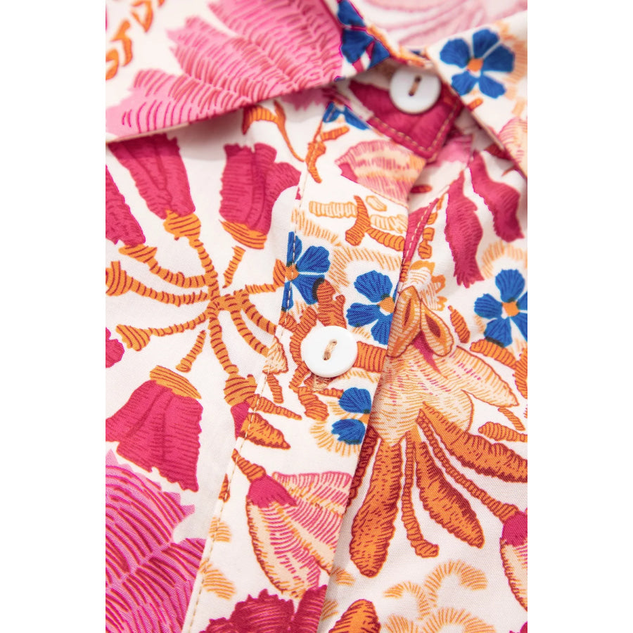 Fall Flower Print Long Sleeve Mini Dress Apparel and Accessories