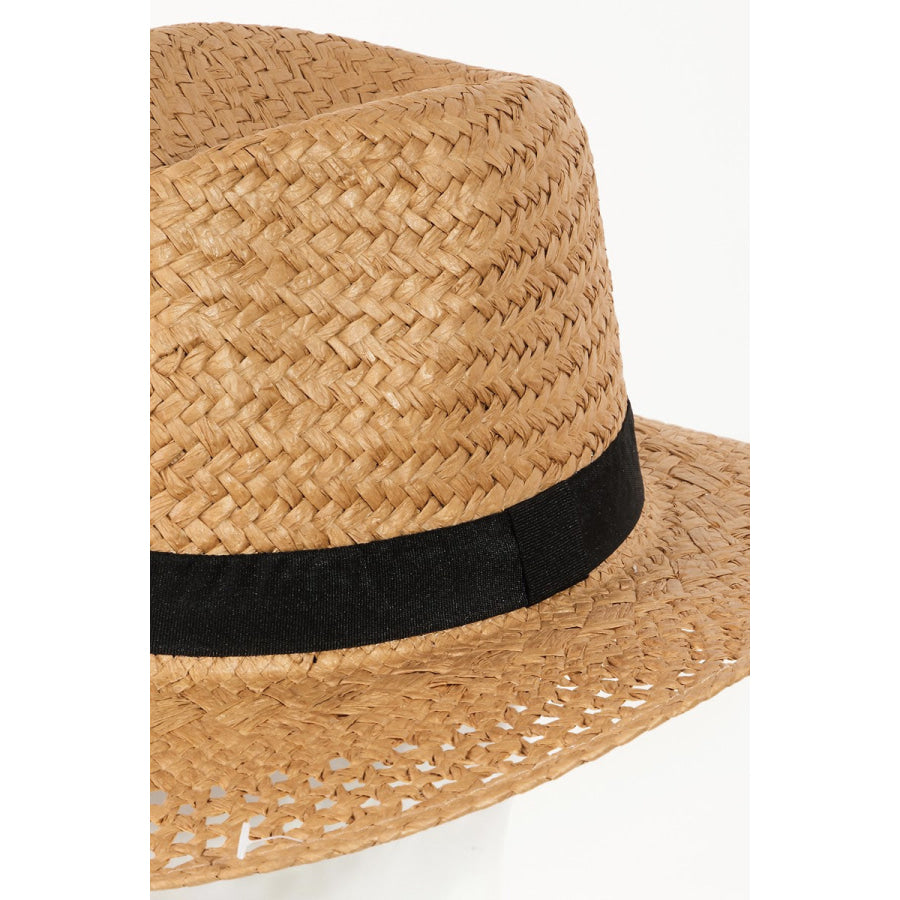 Fame Basket Weave Straw Sun Hat Apparel and Accessories