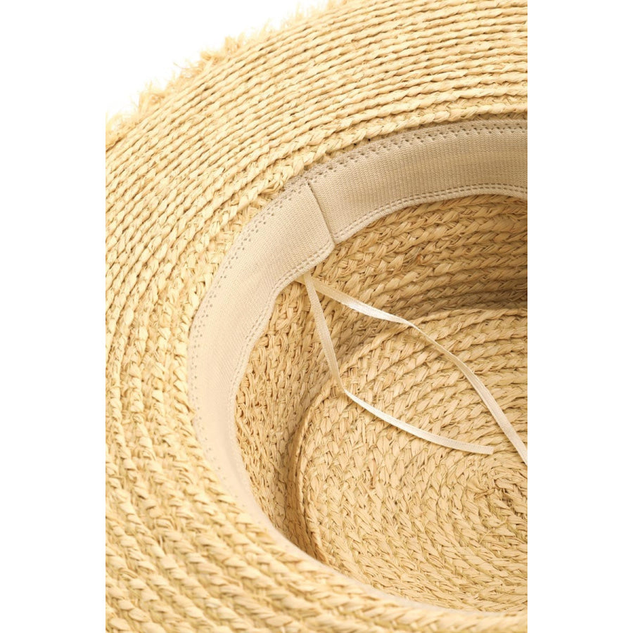 Fame Basket Weave Straw Sun Hat Apparel and Accessories