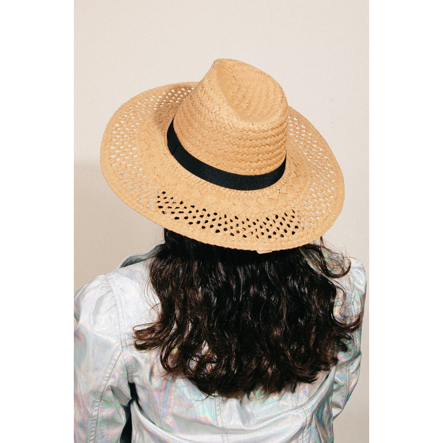 Fame Basket Weave Straw Sun Hat Apparel and Accessories