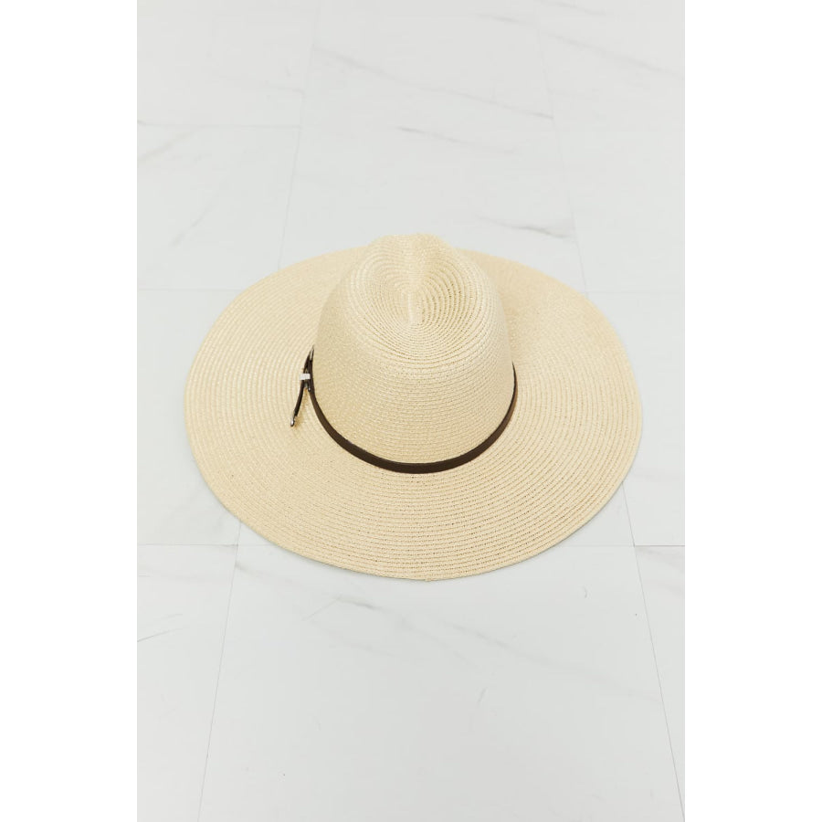 Fame Boho Summer Straw Fedora Hat Ivory / One Size Apparel and Accessories