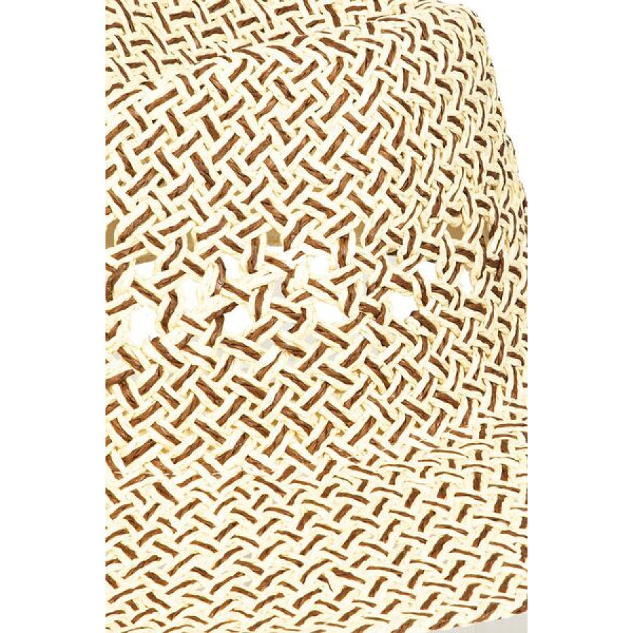 Fame Cutout Woven Straw Hat KA / One Size Apparel and Accessories