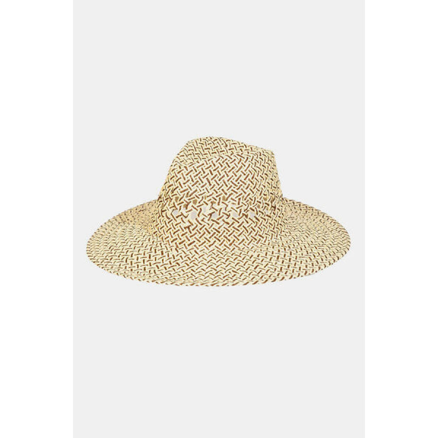Fame Cutout Woven Straw Hat KA / One Size Apparel and Accessories