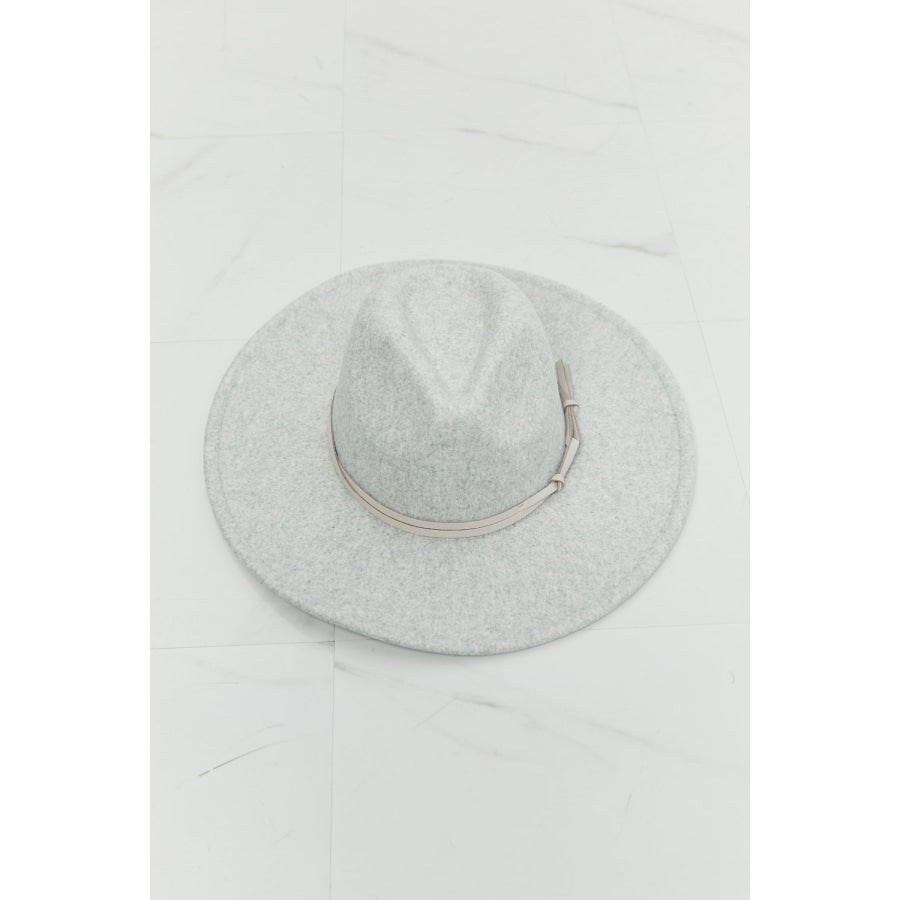 Fame Festival Babe Fedora Hat Light Gray / One Size