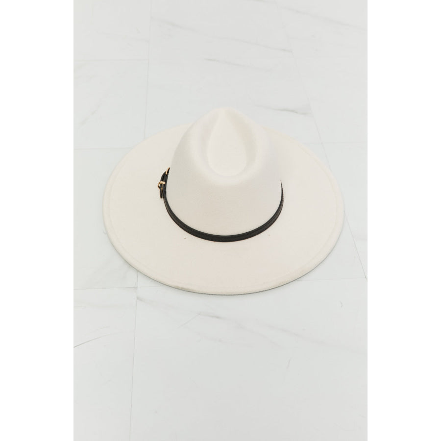 Fame Keep It Classy Fedora Hat Beige / One Size Apparel and Accessories