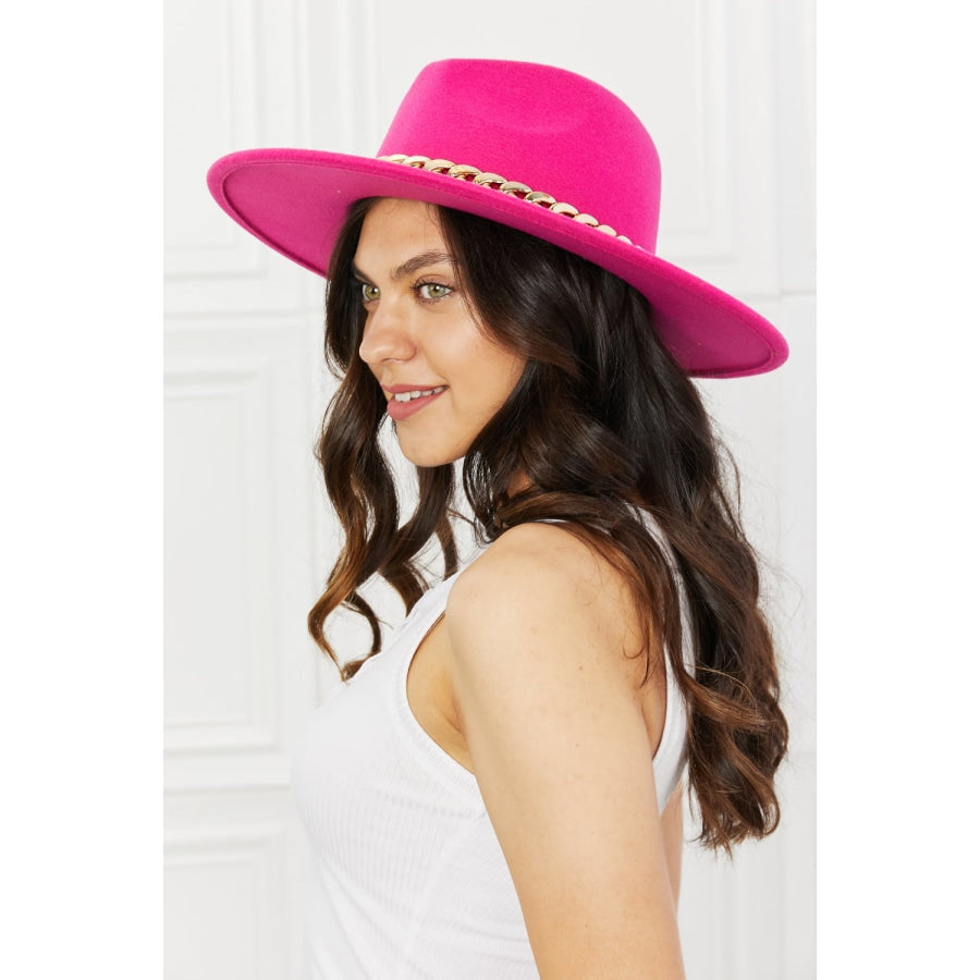 Fame Keep Your Promise Fedora Hat in Pink Hot Pink / One Size