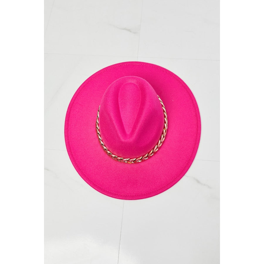 Fame Keep Your Promise Fedora Hat in Pink Hot Pink / One Size