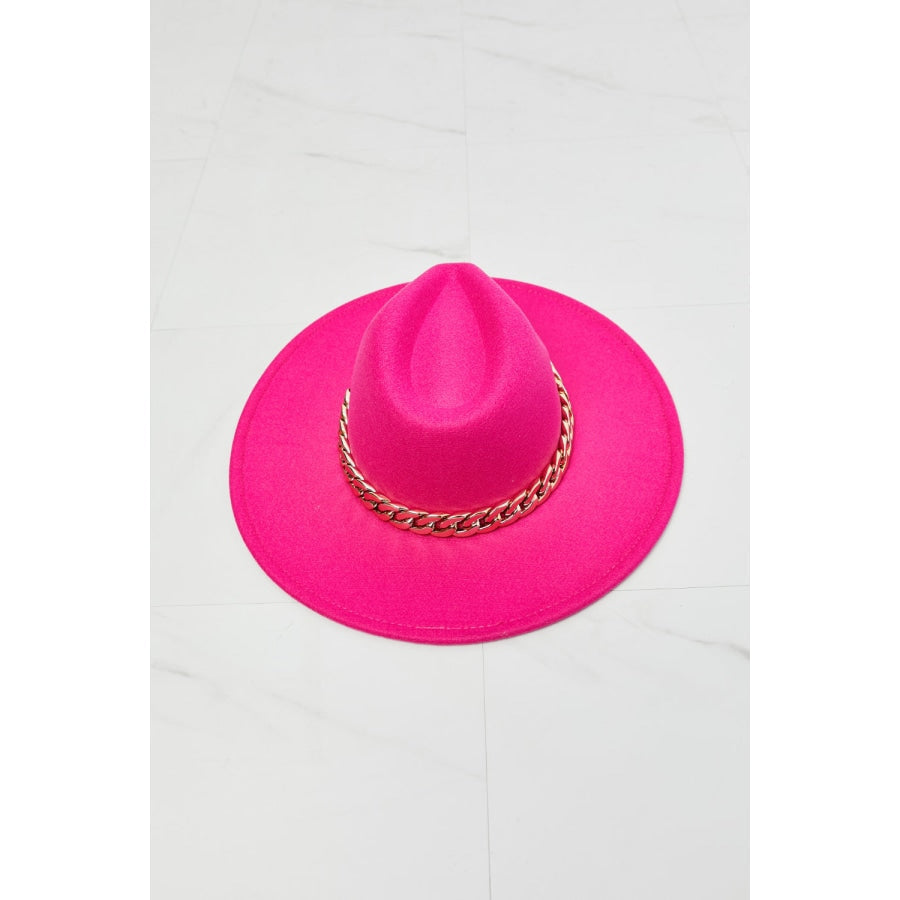Fame Keep Your Promise Fedora Hat in Pink Hot Pink / One Size