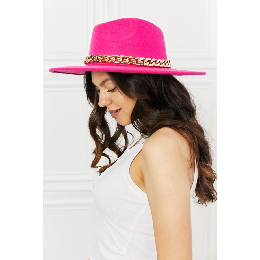 Fame Keep Your Promise Fedora Hat in Pink Hot Pink / One Size