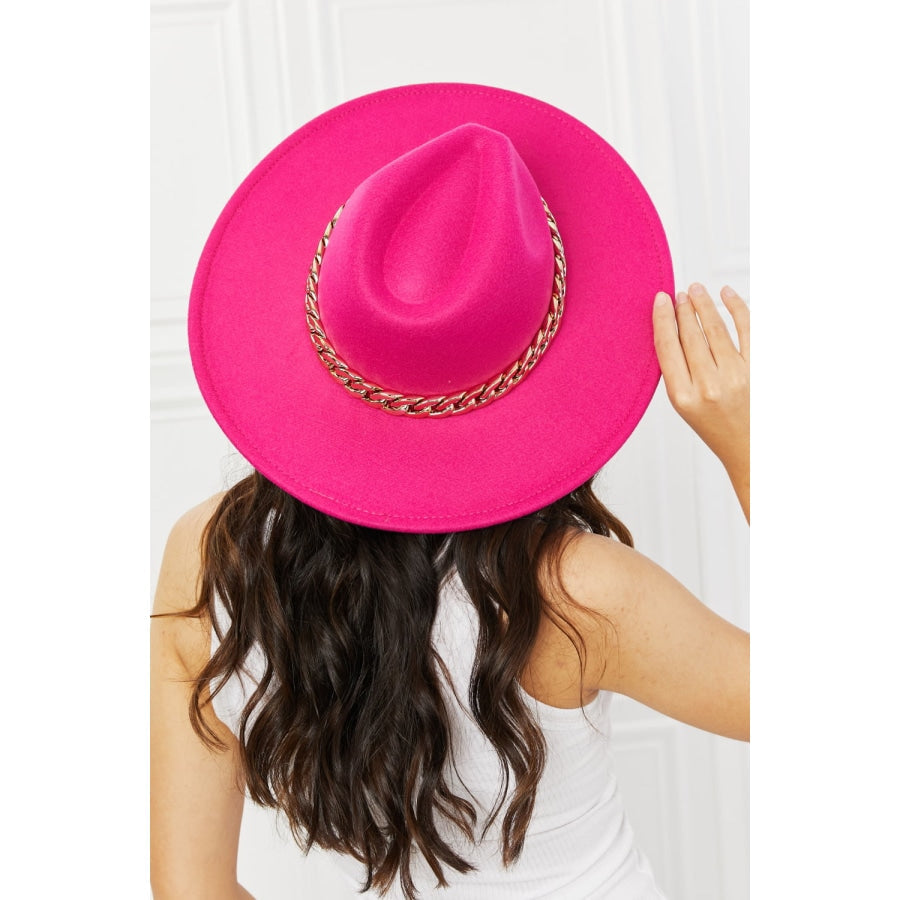 Fame Keep Your Promise Fedora Hat in Pink Hot Pink / One Size