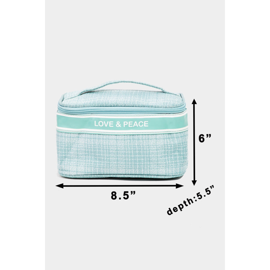 Fame Love &amp; Peace Striped Handle Bag Apparel and Accessories