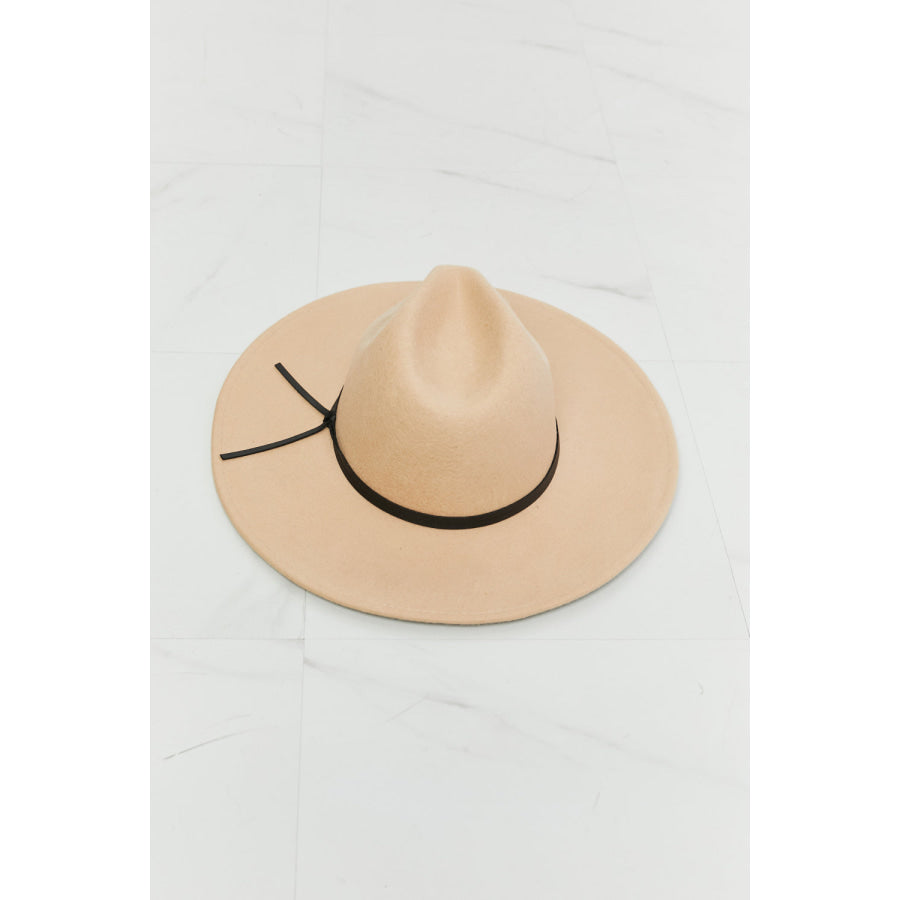 Fame Make It Work Fedora Hat Beige / One Size Apparel and Accessories