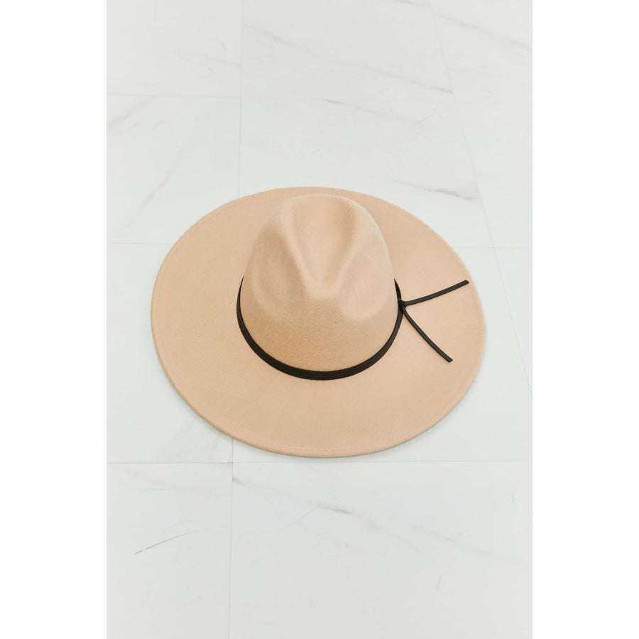 Fame Make It Work Fedora Hat Beige / One Size Apparel and Accessories