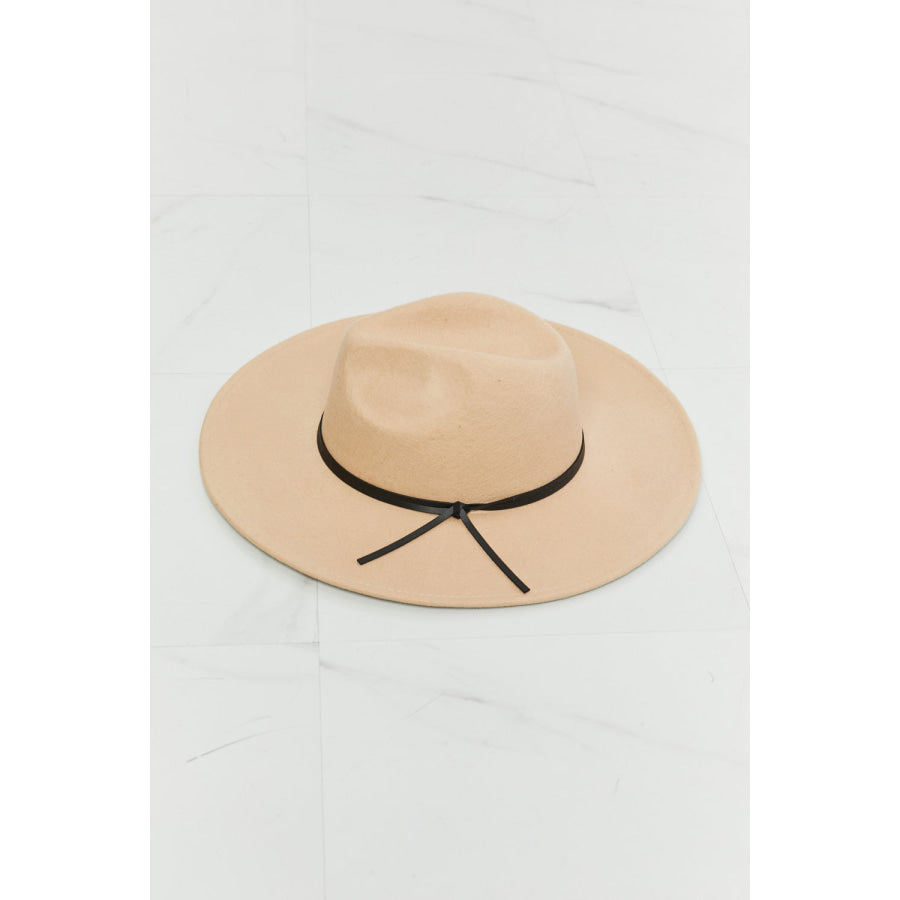 Fame Make It Work Fedora Hat Beige / One Size Apparel and Accessories