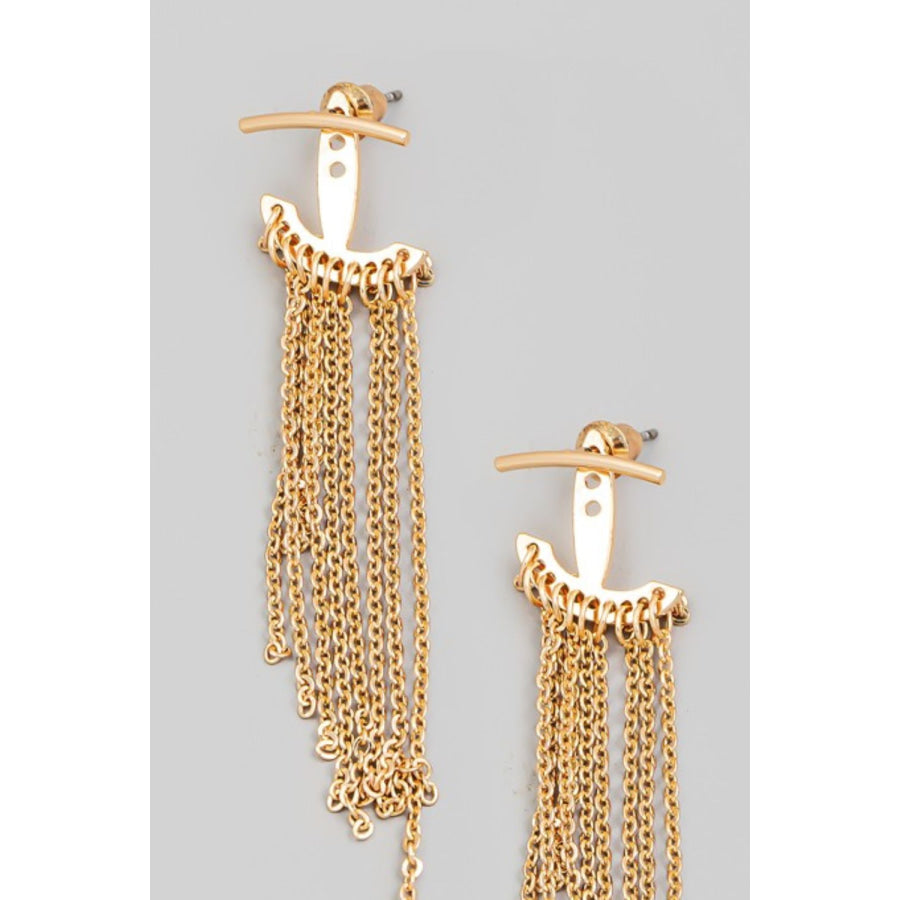 Fame Mini Chain Dangle Fringe Earrings Gold / One Size Apparel and Accessories