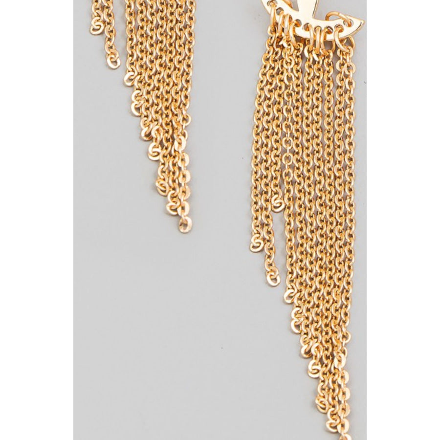 Fame Mini Chain Dangle Fringe Earrings Gold / One Size Apparel and Accessories